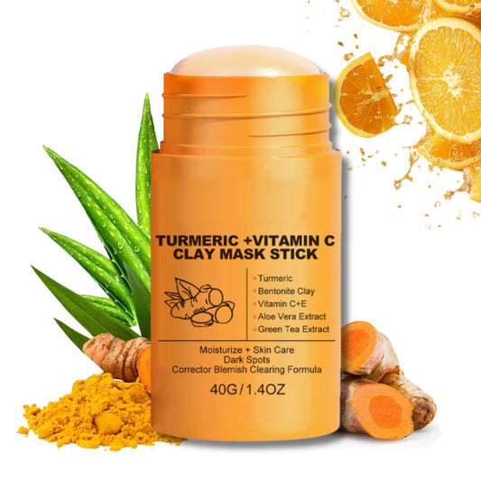 IZBEAUVO Turmeric Clay Mask,Turmeric Vitamin c Face Mask,Clay Face Mask,Turmeric Mask Stick,Clay Mask for Pores Deep Cleanse,Reduce Acne Dark Spots & Pores Anti-Aging,Brightening for Men and Women