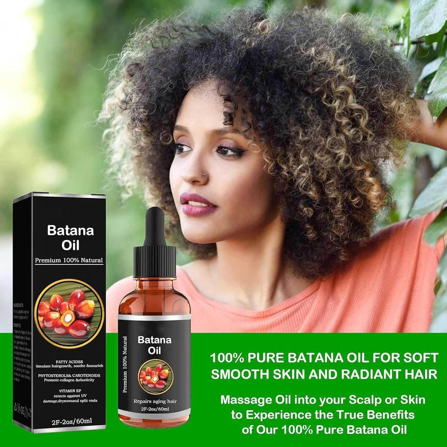ChicNana Batana Oil, Batana Oil For Hair Growth, Hair Growth Oil, Batana Oil Organic, Strengthening And Thickening Hair, Repair Damaged Hair, Nourishes Scalp, Natural Hair Growth Oil 60ml