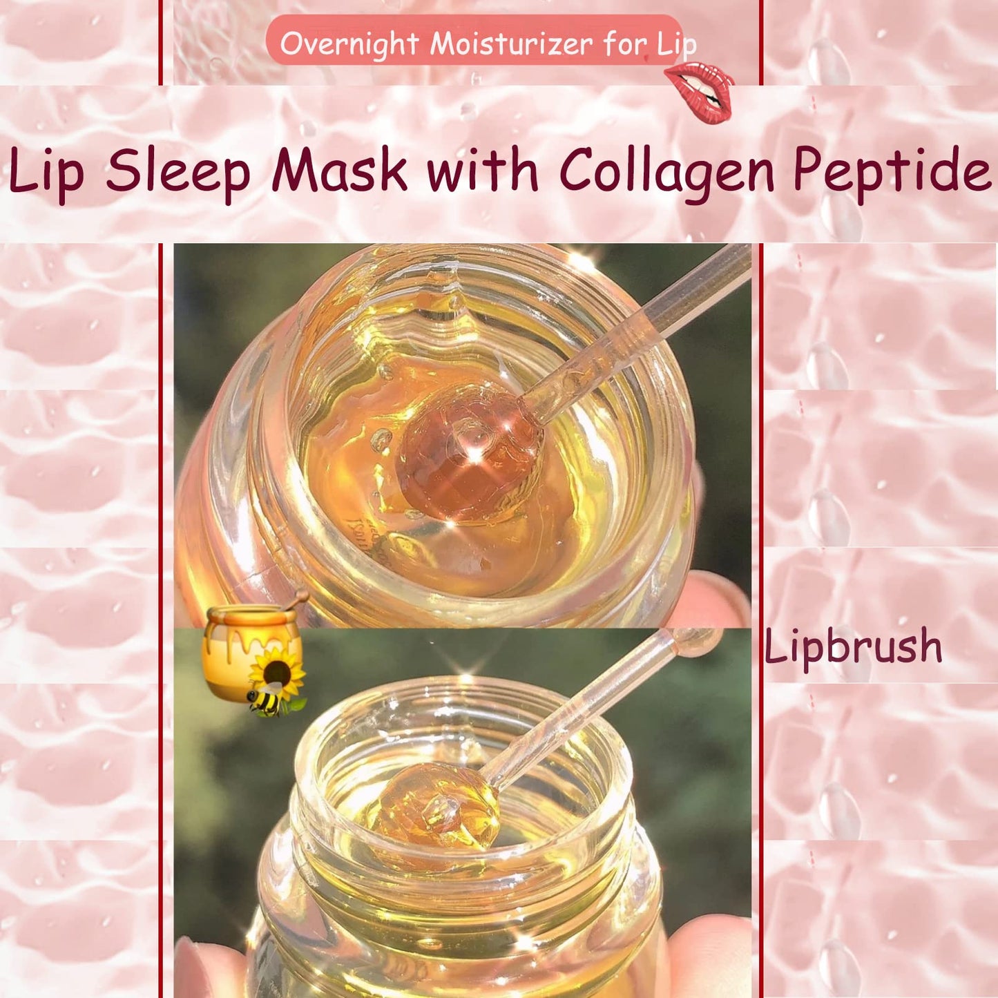 Tongyend Lip Sleeping Mask Lip Mask Overnight Strawberry Lip Masks Skincare Lip Oils,Lip Moisturiser for Dry Chapped Peeling Cracked Lips Fades Lip Lines,Lip Balm Locks In Moisture Lip Care 20g-Strawberry01