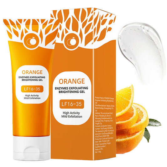 Orange Exfoliating Gel, Exfoliating Gel, Facial Exfoliator Water Texture No Rubbing Skins, Hydrating and Oil-controlling Facial Cleanser Making Skin Smoother for All Skin Types