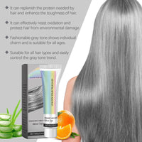Xinyig 2 In 1 Natural Essence Extract Silver Hair Dye,Silver Gray Natural Hair Dye Cream,Metallic Sil/ver Gray H/air Dy/e,H/air D/ye Permanent for Daily Use,Durable and Easy to Operate,Grey Hai/r Color