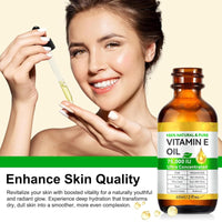 Cureluxe Ultra Pure Vitamin E Oil for Skin - Organic Vitamin E Oil for Face,Body,Hair - Natural Vi-tamin E Scar Oils - Non GMO, Cold Pressed - Deeply Moisturizing & Skin Repair Massage Oils - Easy to Absorbed