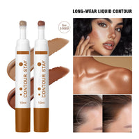Maggidea Liquid Contour Stay, Long Wear Bronzer Cream Contour Makeup, Lightweight Bronzer Contour Stick with Sponge Tip, Long-Lasting Formula Flawless Definition Makeup, Blendable, Vegan & Cruelty-free