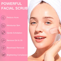 IZBEAUVO Face Scrub with Retinol and Vitamin E - Exfoliating Face Wash Scrub, Face Exfoliator, Face Scrub for Women, Gentle Facial Scrub Cleanser for Peeling Brightening, Blackheads & Acne, Hydrating Skin
