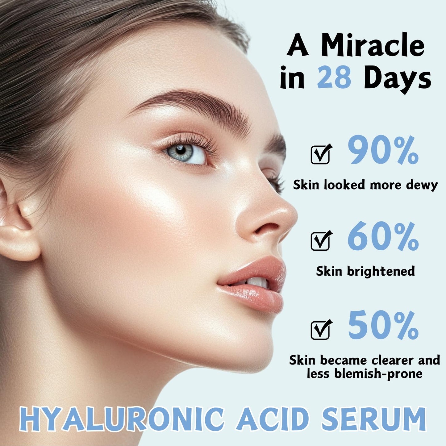 3% Ultra Hydrating Serum 3% Hyaluronic Acid Smoother Skin, Anti-Aging serum for face Single-Use Vials Skincare, Pre-makeup SkinCare, Hyaluronic Acid for Face Erasing Fine Lines and Wrinkles 1.2ml*30