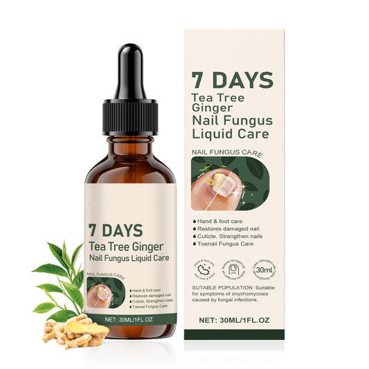 Fungal Nail Treatment, Tea Tree Ginger Toenail Fungus Treatment, 7 Days Nail Fungus Treatment for Restoring Damaged And Discolored Toe Nails, Tea Tree Nail Strengthen Serum, 30ml