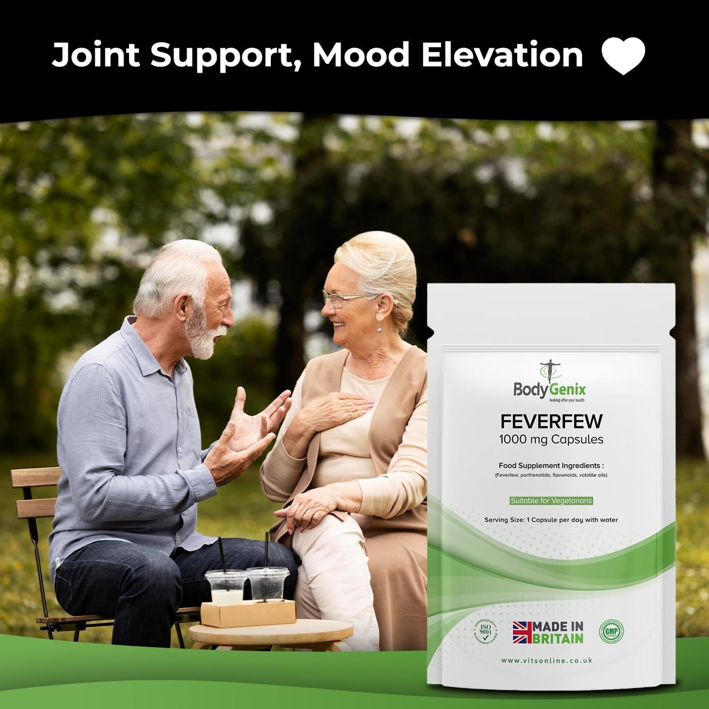 Bodygenix Feverfew 1000mg Vegan Tablets Supplements – with Anti-inflammatory Properties – Support Healthy Joints Health, Supports Mood and Migraine Headache (60)