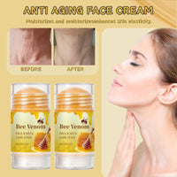 IZBEAUVO 2PCS Bee Venom Face & Neck Firming Stick - Skin Tightening Cream for Wrinkles & Double Chin Reducer, Anti-Aging Brightening Serum, Non-Greasy Portable Skincare Balm, Deep Moisturizing Collagen Boost