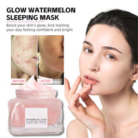 TBeautfave Watermelon Pink Glow Sleeping Mask, Watermelon Overnight Face Masks Skincare, Anti-Aging Hydrating Facial Mask with AHA, Hyaluronic Acid, Niacinamide for Smooth Glowing Even Toned Skin Care, 50ml
