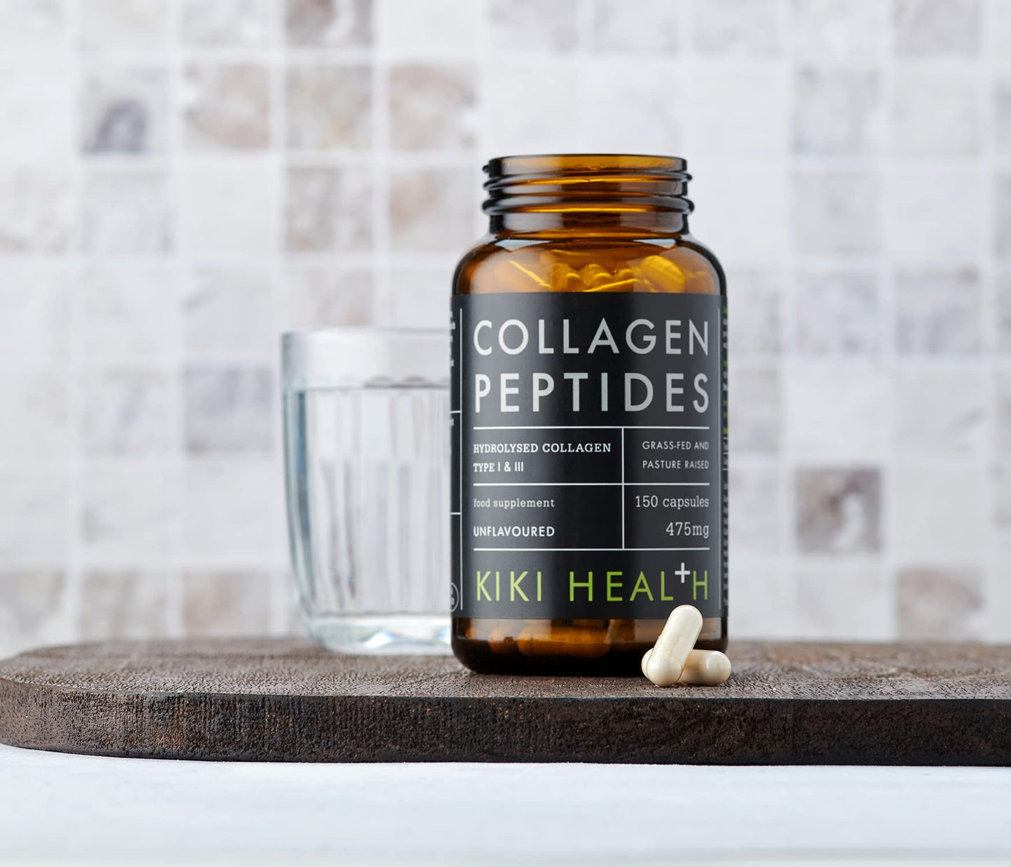 KIKI Health Organic Bovine Collagen Peptides Capsules | 100% Hydrolyzed Supplement for Healthy Skin, Nails, Hair, Bones & Joints | Pure Unflavored Paleo & Keto-Friendly Supplements – 150 Vegicaps