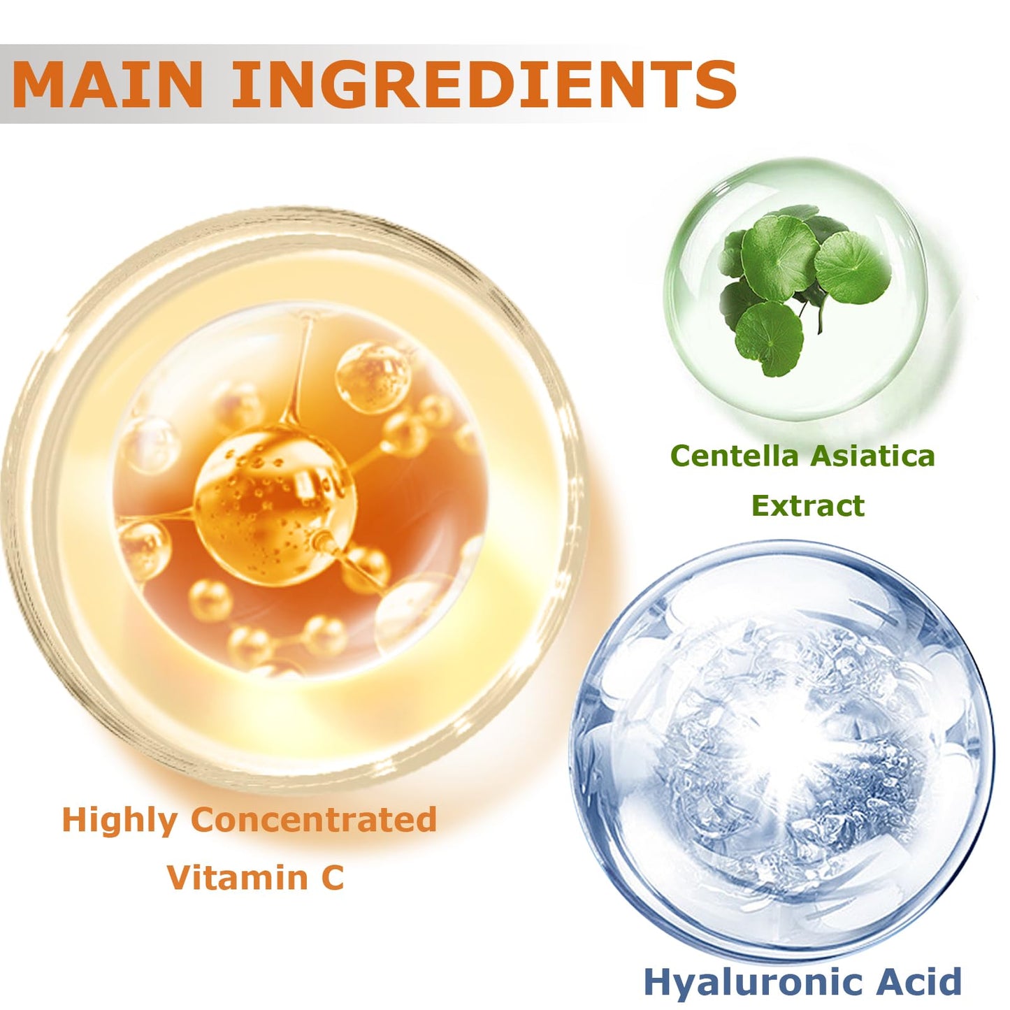 Vitamin C Serum For Face, 20% Vitamin C Serum With Hyaluronic Acid For Collagen Boost, Anti-Wrinkle,Anti-Aging,Dark Circle,Sun Damage,Brighten Hydrate Face Serum