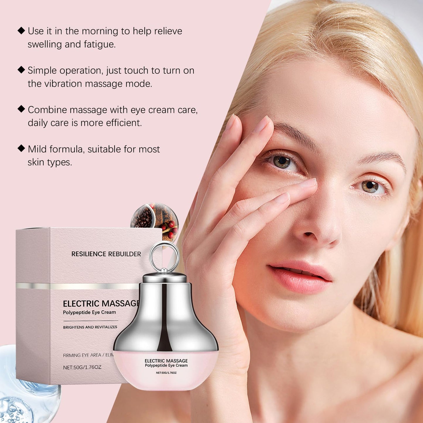 Neck-Eye Care Tightening & Revitalizing Set, Neck and Eye Care Set, AH-8 Firming Neck Cream + Electric Massage Eye Cream (2)