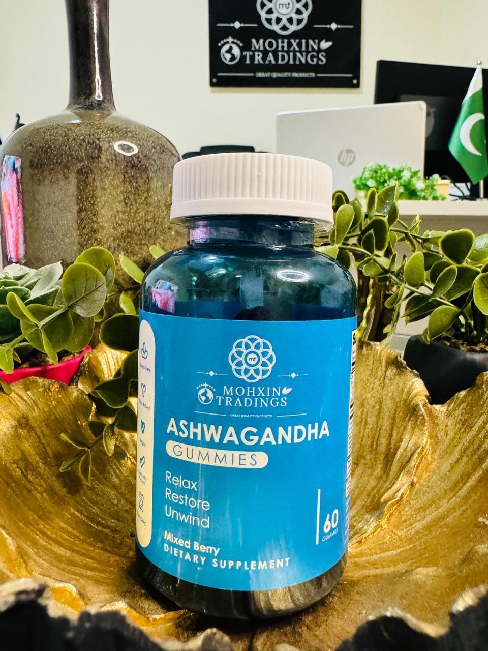 Brain Food ashwagandha by mohxin tradings, Mixed Berry Flavoured 60 Gummies