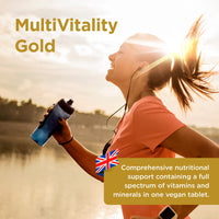 Healthspan Multivitamin Gold (90 Tablets) | A-Z Formulation | Wellbeing & Immune Support | Algal Source Vitamin D3 | Vitamins A, B, C, D, E & K | Calcium, Iron, Magnesium, Selenium & Zinc | Vegan