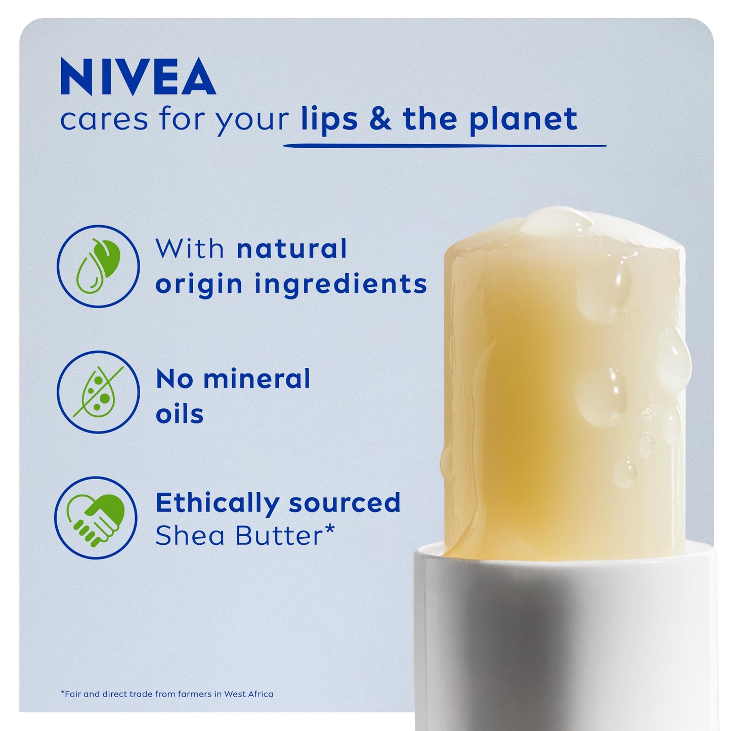 NIVEA Sun Protect Caring Lip Balm (4.8g), Lip Balm with Shea Butter and SPF 30, Protects Against UVA/UVB Rays with 24H Moisture, Lip Care
