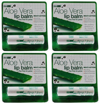 (4 PACK) - Aloe Dent - Aloe Vera Lip Balm | 4g | 4 PACK BUNDLE