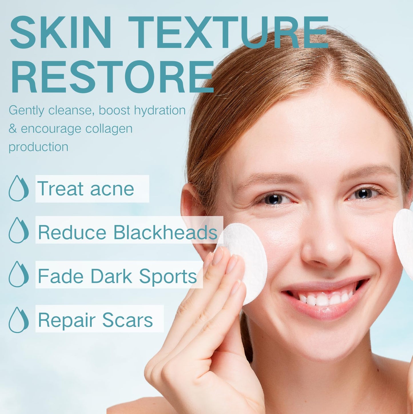 Glycolic Acid Pads - Cleansing Pads - Face Wipes With Vitamins B5, C & E - Face Exfoliator Pad Face Pads Toner Pads - Exfoliating Pads for Skin Repair Treat Acne Reduce Blackheads 50pcs