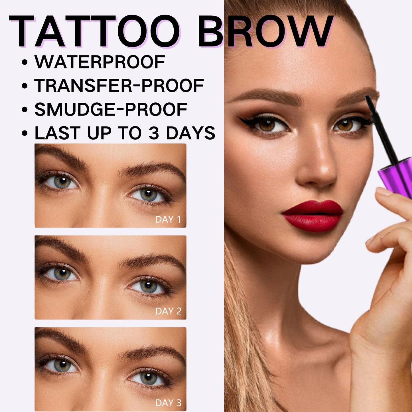 SHEBEEDO Peel Off Eyebrow Tint Gel,Waterproof Long-Lasting Brow Tattoo tint Last 3 Days,Transfer-Resistant Formula Easy Application for Fuller Defined Looking Brows