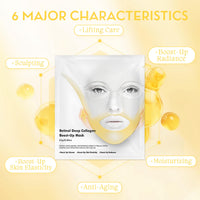 Fashion Base Deep Collagen Retinol Tension Boost Up Mask Set, 4PCS Deep Collagen Face Tightening and Lifting Mask for Forehead Wrinkles,V-Line,Smile Line & Korean Skin Care (8PCS-PACK OF 2, Retinol-2)