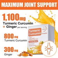 VSYLICN 30 Packs Turmeric Liquid with Black Pepper & Ginger - High Strength Curcumin Supplements - Easy Swallow Liquid Drink - Tonic, Joint Health & Support Heart Brain - Vegan - 1 Month Supply