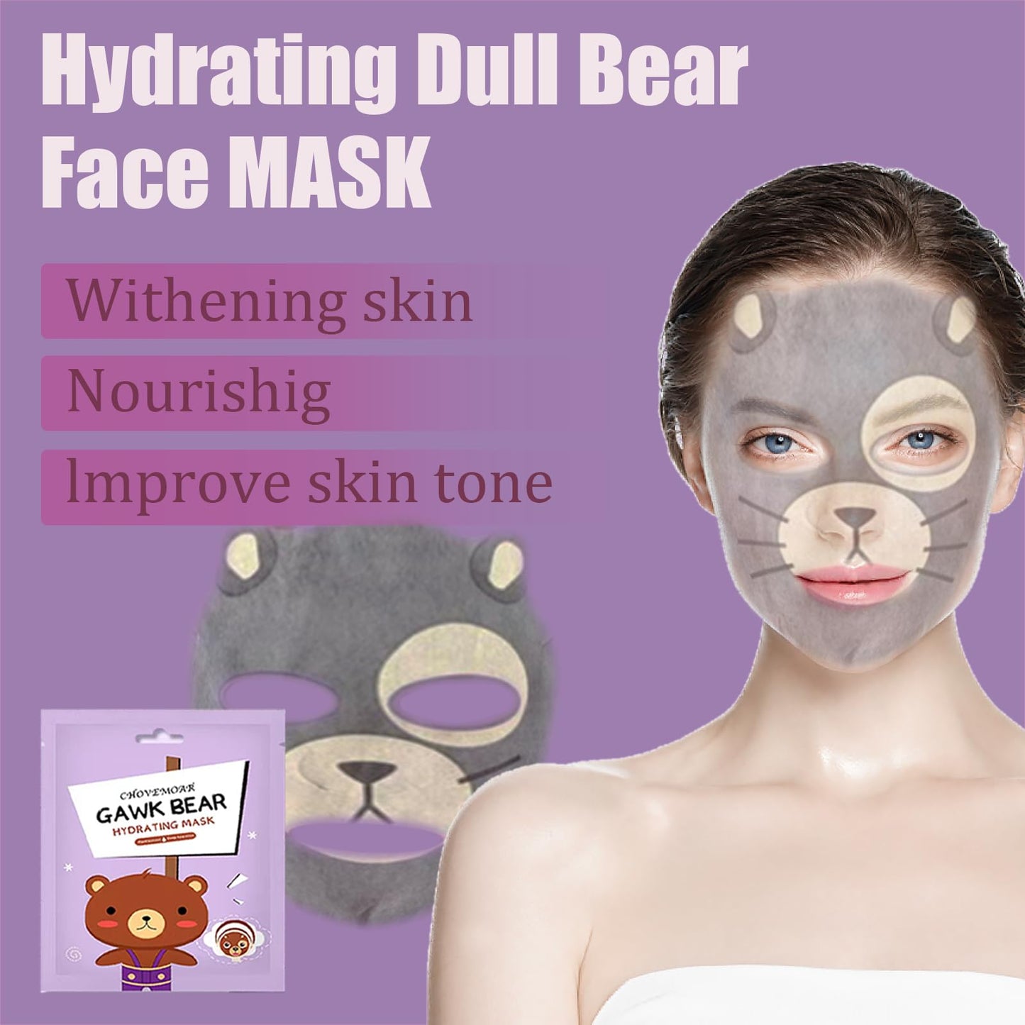 Sheet Mask - Face Mask Set for Teenage Girls - Fun Animal Printed Sheet Face Masks - With Tiger and Cat Easy Use Face Mask Gift Set - Hydrating, Brighten, Soothe - Face Masks for All Skin Types (10)
