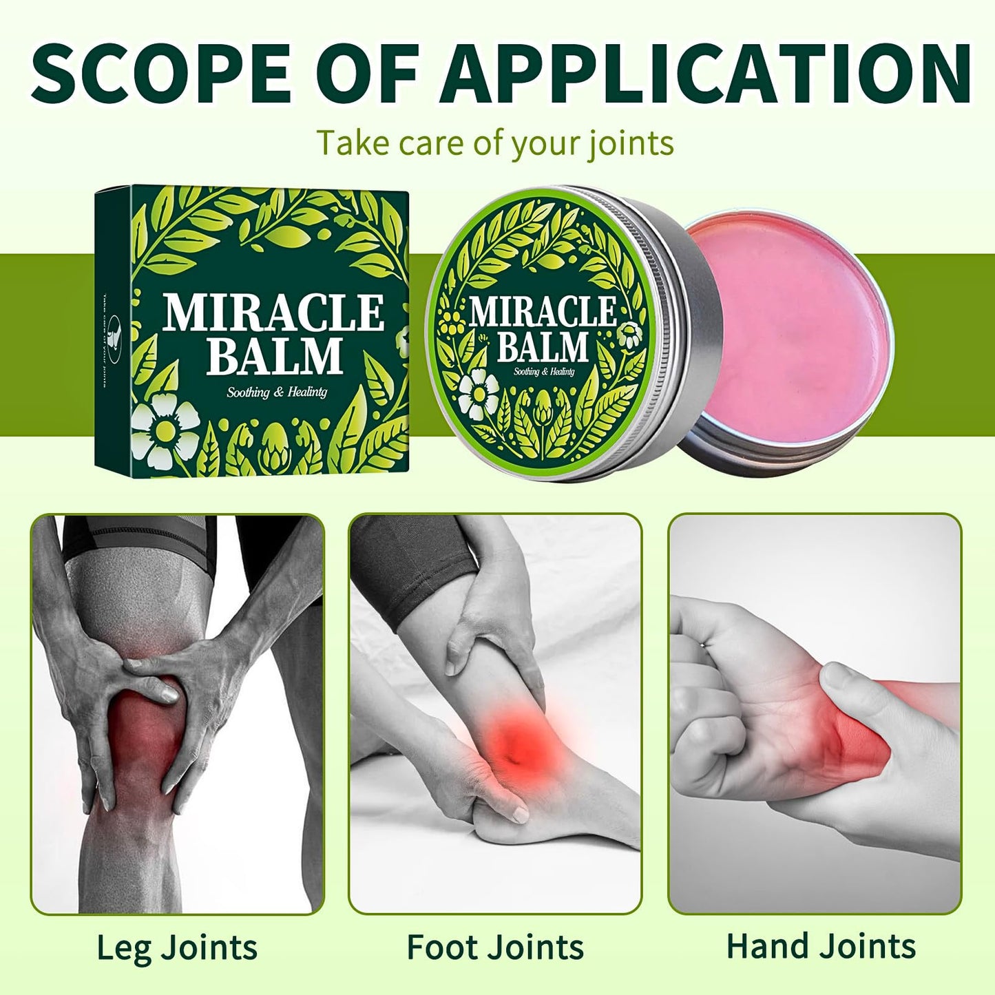 Tongyend Miracle Balm, 50g Miracle Cream, Organic Miracle Balm For Swollen Leg, Soothing Joint Relief Cream For Back, Hand, Feet & Body, Relieve, Relax & Comfortable, Moisturise, Vegan & Natural Formula