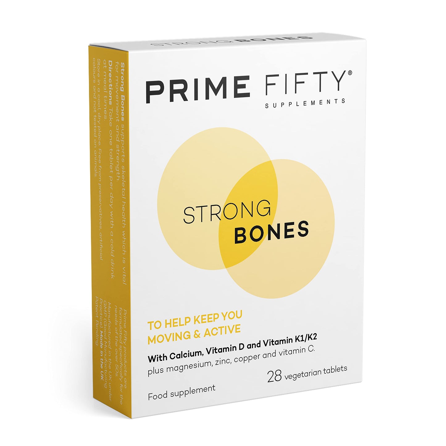 FutureYou Cambridge Prime Fifty Strong Bones Supplements – 28 Multivitamin Tablets with Calcium, Magnesium, Zinc, Copper & Vitamins – Developed for Over 50s to Help Keep You Active