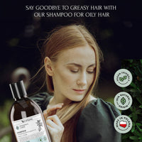 Vis Plantis Shampoo for Oily Hair with Zinc & Mint - 500 ml Vegan Shampoo for Greasy Hair, Scalp & Roots - Natural Sulphate SLS Free Shampoo - Reducing Oiliness, Sebum & Dandruff - Itchy Scalp Shampoo