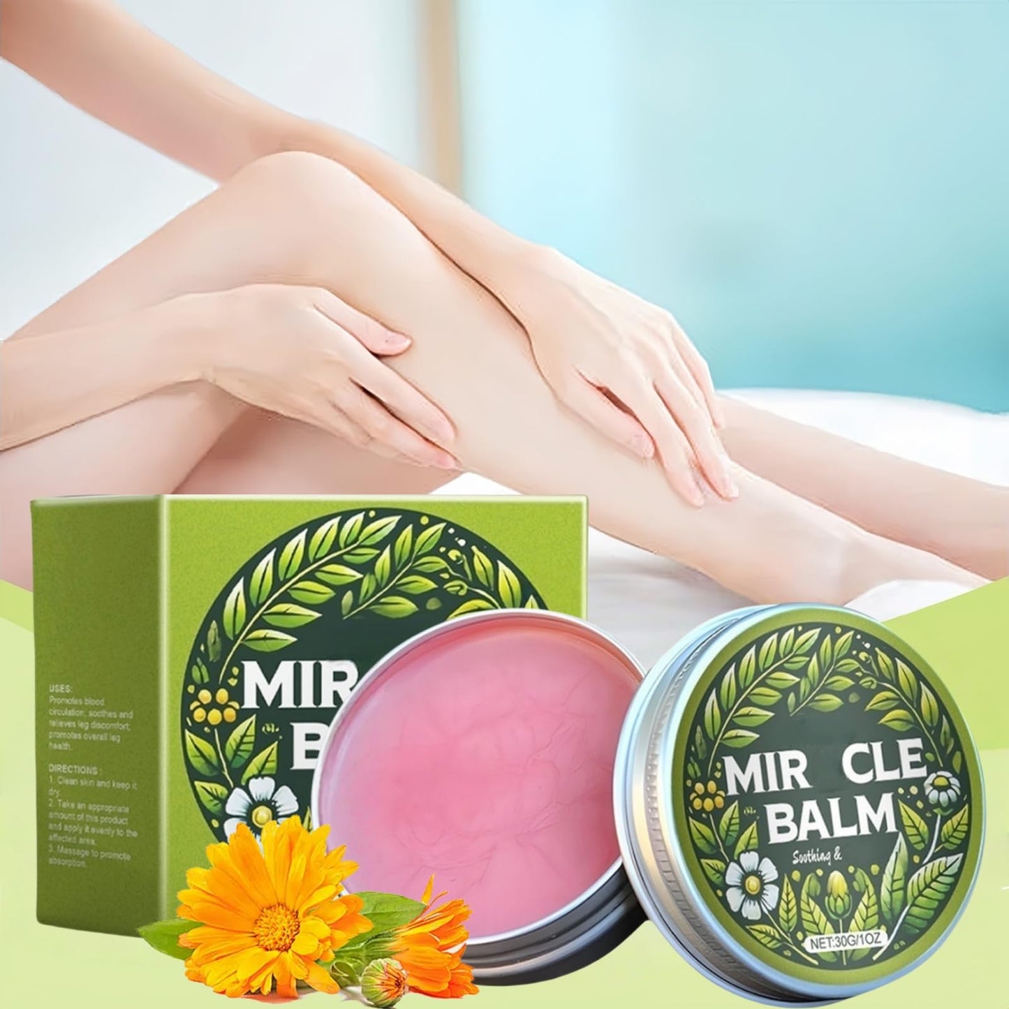 Mubuni Mira/cle Cream,Soothing Cream for Skin Care,Soothing Body Pain C/Ream,Sooth/ing Relief Crea/m with Heathy Ingredients,Leg Rescue Cre/am,Body Cre/am Relieve Discomfort