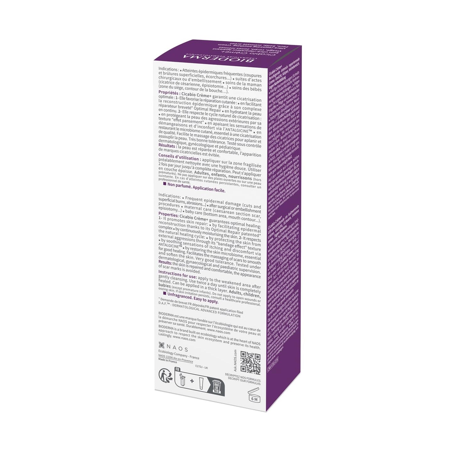 Bioderma Cicabio Crème+, Multi-purpose repairing and Soothing Skin Healing Cream with Hyaluronic Acid 40ML