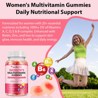 VOSIFSDIY Womens Multivitamin Gummy 60p, Multivitamin for Women, Boosts Healthy Bones Hair Skin and Nails, Boosts Immunity Energy, Strawberry Flavor