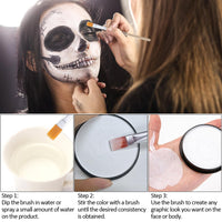 Erinde White Black Face Paint Palette, Water Based Face & Body Paint, Cream Makeup Palette Kit for Adults, Non-Toxic, Easy to Use, Blendable,Highly Pigmented