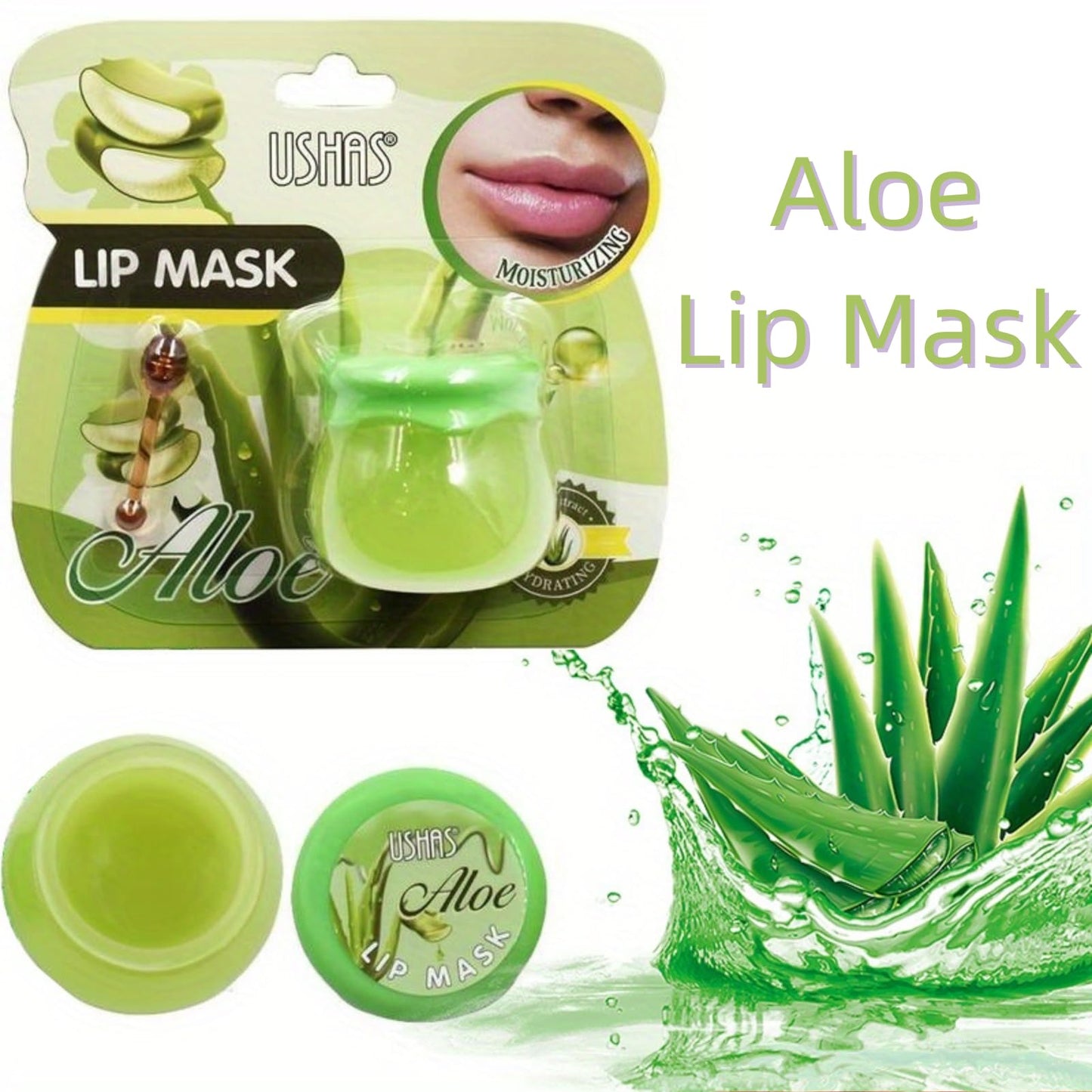 TBeautfave Lip Sleeping Mask, Aloe Vera Lip Mask Overnight Lip Balm Lip Oil Lip Moisturiser Nourishing for Dry Chapped Peeling Cracked Lips Lip Plumper Fades Lip Lines Lip Repair Lip Care