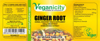 Veganicity Ginger Root 550mg : Digestive and Joint Health Supplement : 60 Tablets