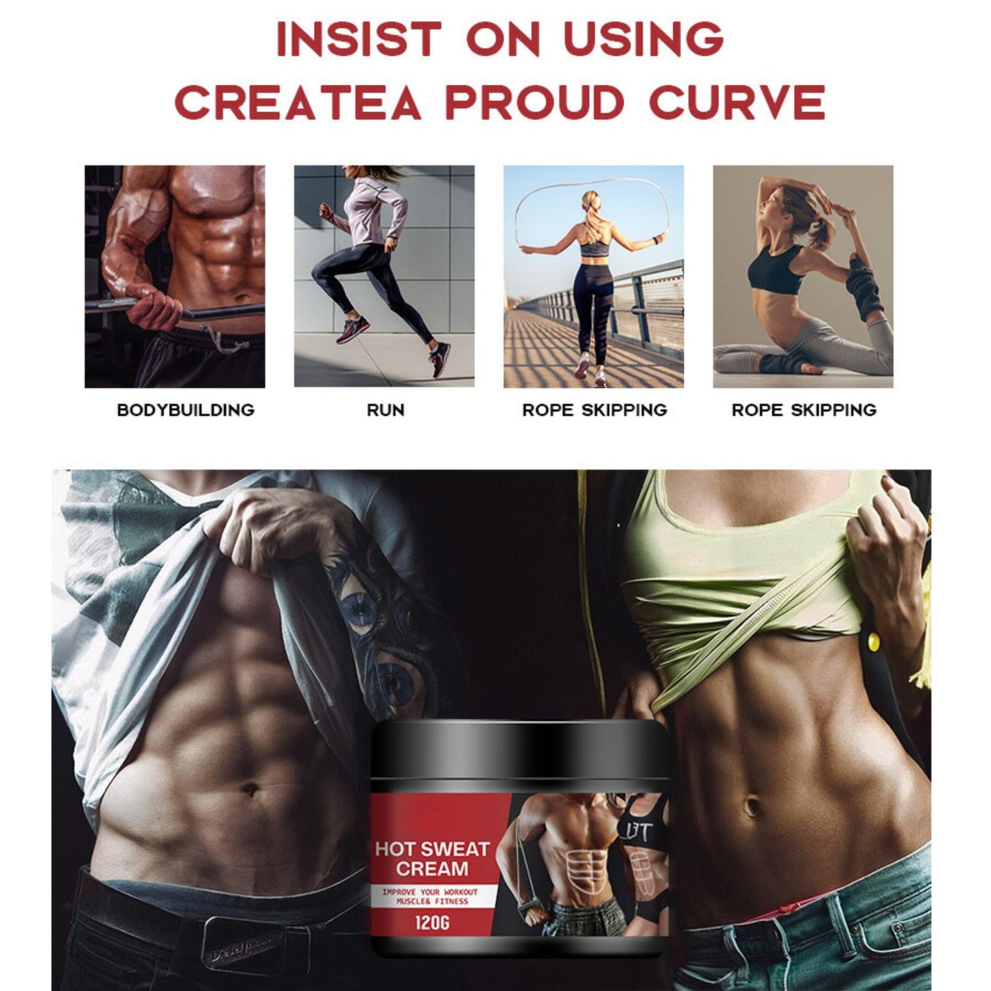 Premium Hot Cream Sweat Enhancer - Firming Body Lotion for Women and Men and Body Sculpting Cellulite Workout Cream - Ultra Moisturizing Invigorating Body Firming Cream with Natural Oils 120g