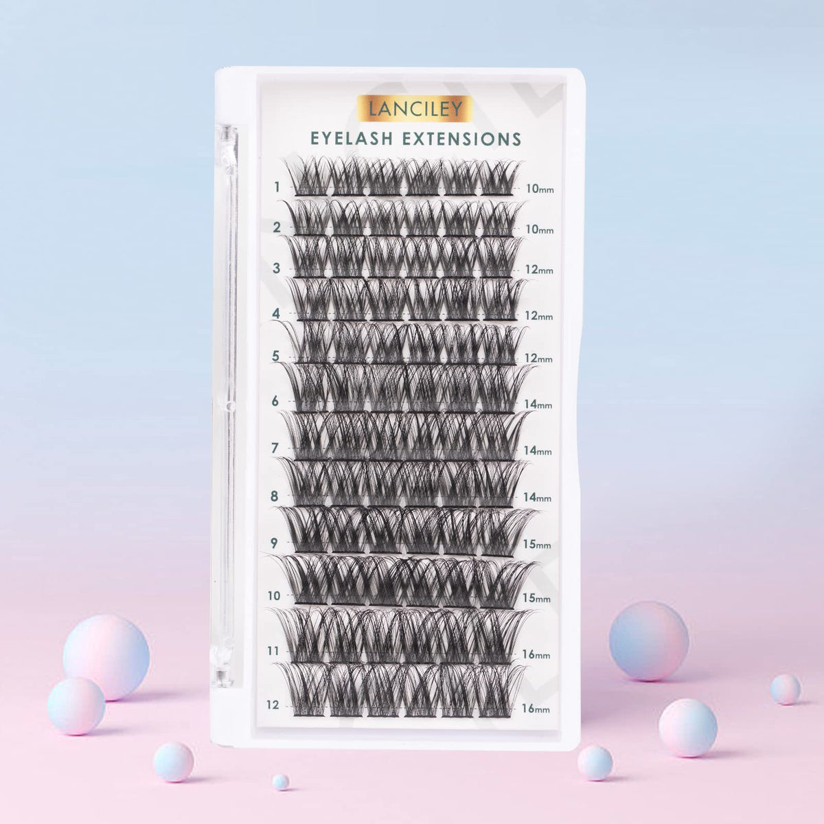 Lanciley Individual Lashes 72 Clusters Lashes C CC D Curl DIY Eyelash Extension Kit at Home for Make-up Beginner False Eyelashes Soft Fluffy Reusable 10/12/14/15/16mm Easy to Use - L01