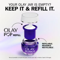 Olay Retinol 24 Night Cream Face Moisturiser REFILL, Skincare with Antioxidant Vitamin E. Overnight Anti Aging Skin Care: Smooths, Renews and Hydrates, 50ml