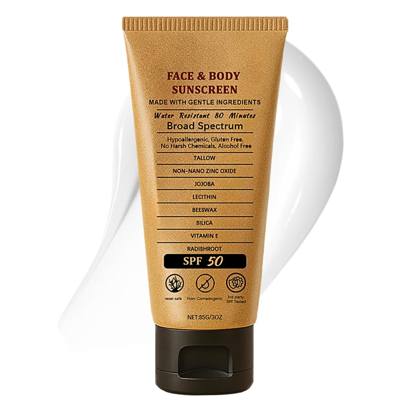 Lumiter Beef Tallow Sunscreen SPF 50+, Organic Sun Cream, Tallow Balm Instant Sun Protection, Spf 50 Face Moisturiser