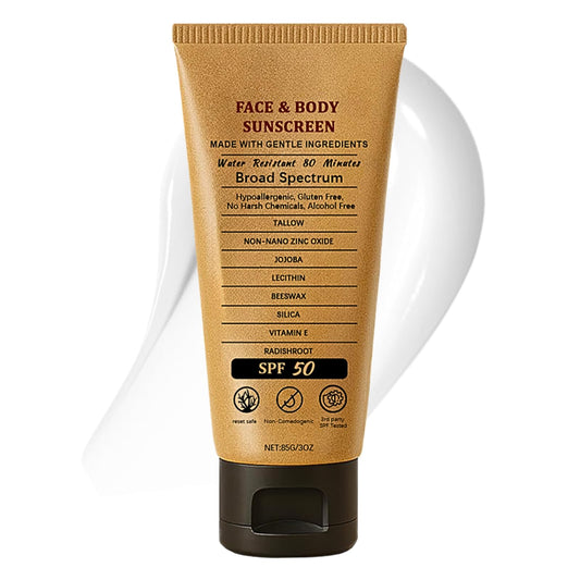 Lumiter Beef Tallow Sunscreen SPF 50+, Organic Sun Cream, Tallow Balm Instant Sun Protection, Spf 50 Face Moisturiser