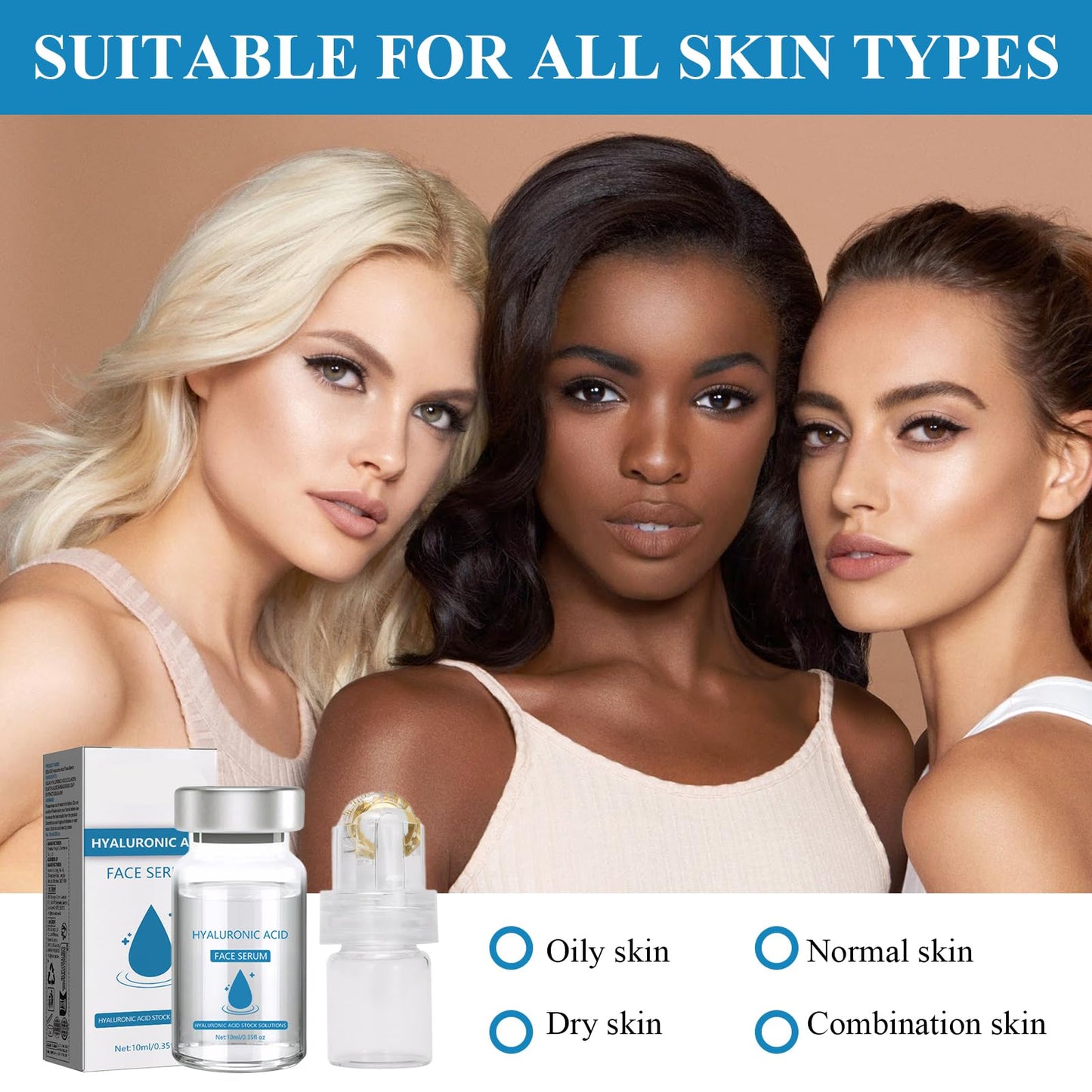 MADGININE Micro Infusion Facial System,Micro Infusion Kit,Beauty Micro Infusion Micro Infusion System Hyaluronic Acid Serum for Face Suitable for All Skin Types (3*Serum+Roller)