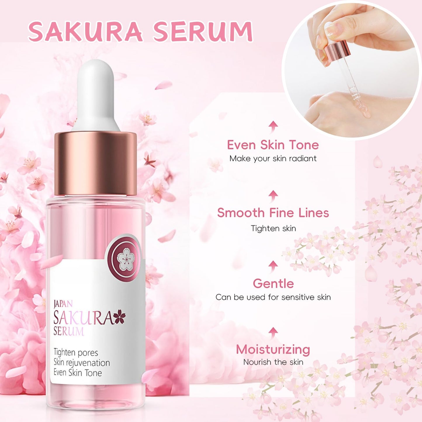 IZBEAUVO 15Pcs Sakura Skin Care Set for Teenage Girls, Cherry Blossom Pamper Set, Moisturizing Skincare Set for Dry Skin, Sakura Face Care Gift Kit with Cleanser, Toner, Serum, Eye Cream, Face Cream, Mud Mask