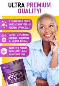 Skin Pep Collagen Powder 450g, Ultra Premium Hydrolysed Bovine Collagen Peptides by SkinPep - Halal & Kosher - High Levels of The 8 Essential Amino Acids, Collagen Supplements, Made in UK