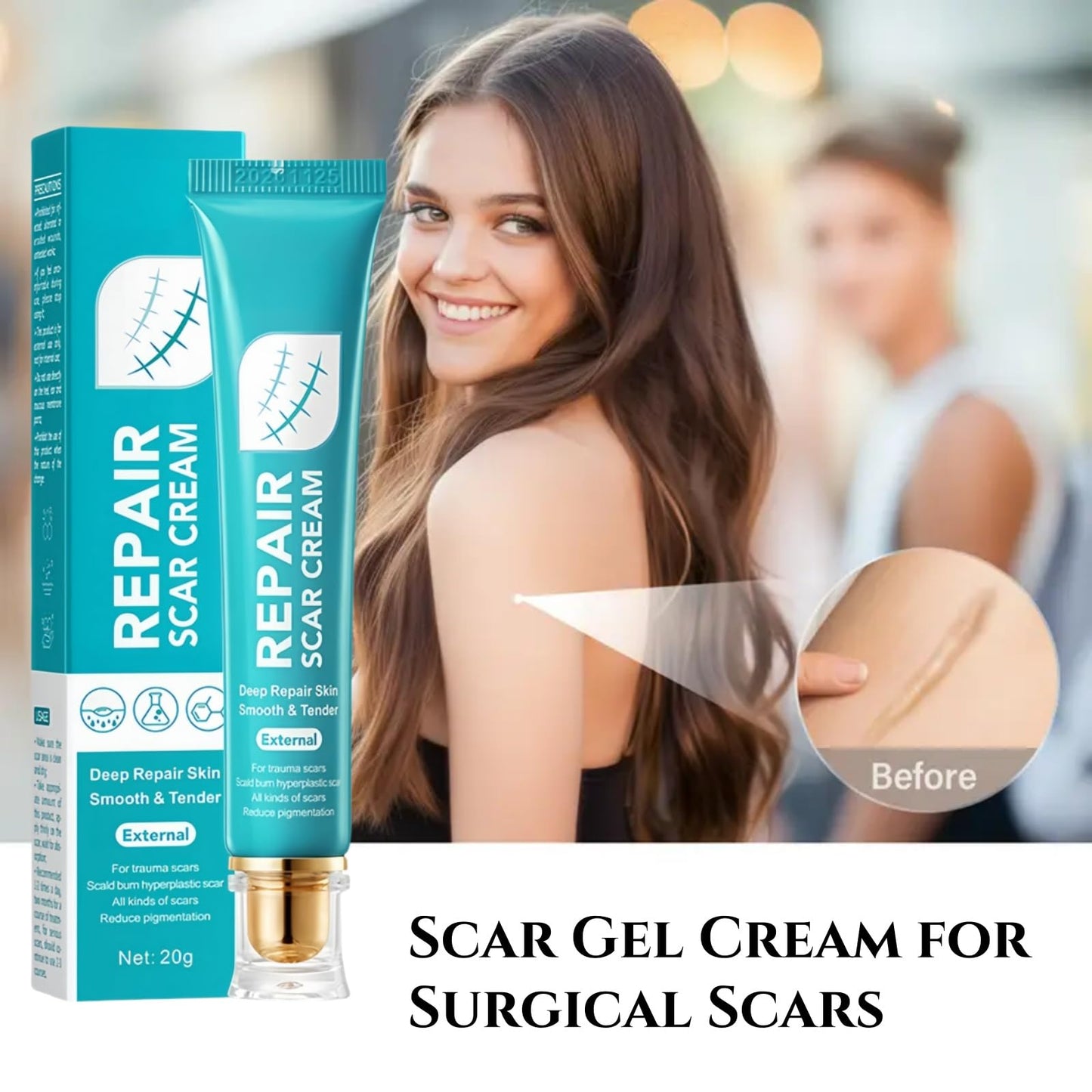 Jinjiar Scar Cream,Scar Removal Cream,Advanced Scar Gel for Old and New Scars,Skin Repair Cream for Old and New Scars,Scar Erase,Acne Scar Treatment,Scar Cream After Surgery,Scar Removalscar Cream for Face