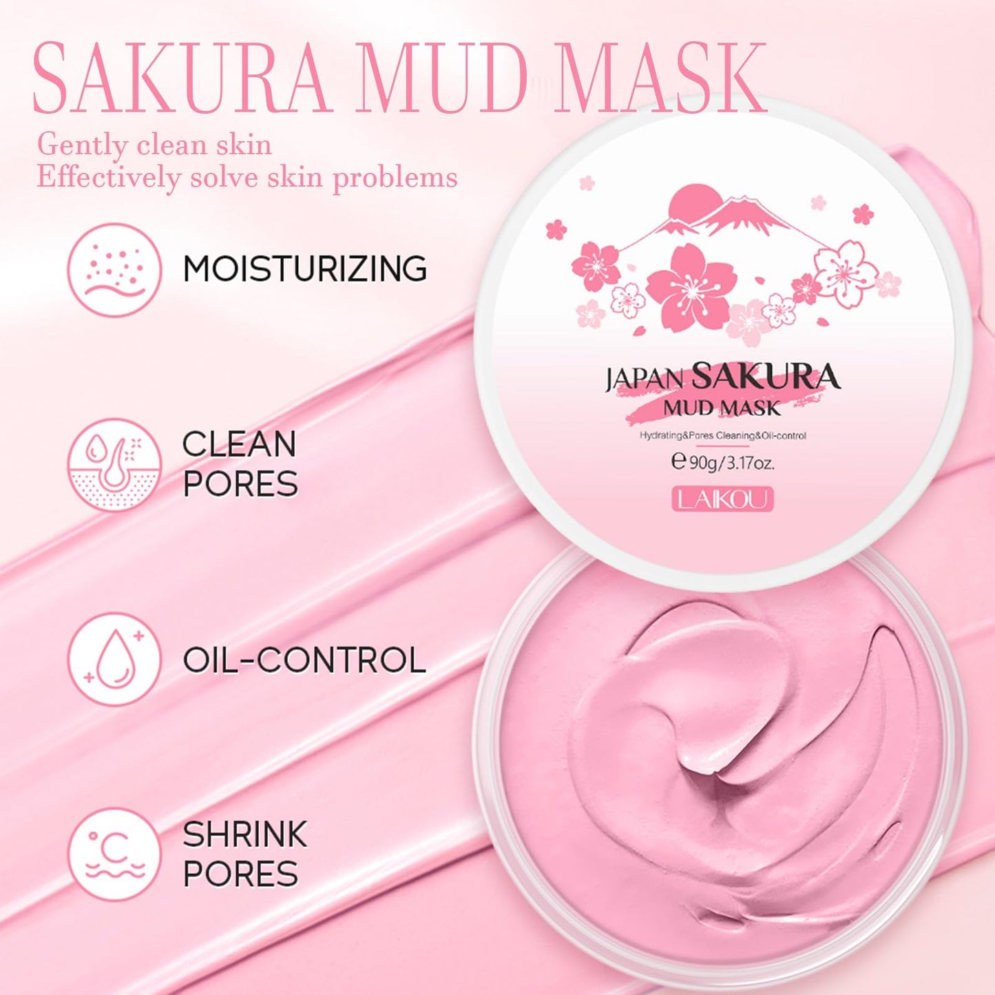 Sakura Skin Care Sets & Kits - Christmas Skincare Set for Teenage Girls Gifts - Sakura Pamper Gifts for Women - Facial Kit with Cleanser, Serum, Cream, Lip Mask, Mud Mask, Sunscreen