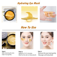 KAYZON Under Eye Masks,Collagen 24K Gold Under Eye Patches for Puffy Eyes,Dark Circles Bags,Gold Eye Pads Anti-Aging Hyaluronic Acid Moisturiser for Under Eye Wrinkles, Remove Eye Bags, Hydrating (24K)