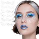 AmiCera Glitter Freckles Face Tattoo, 6 Pcs Face Glitter Freckles Gold for Kids Women, Fake Sparkle Temporary Tattoos Stickers for Girls and Adults Festival Makeup Accessories Face Decor, Silver