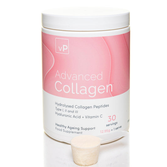 vP Vitality Pro Advanced Collagen with Hyaluronic Acid - 12.95g x 30 Servings - Type 1 2 3 - Vitality Pro Hydrolysed Collagen Peptides Supplement - 375 Grams