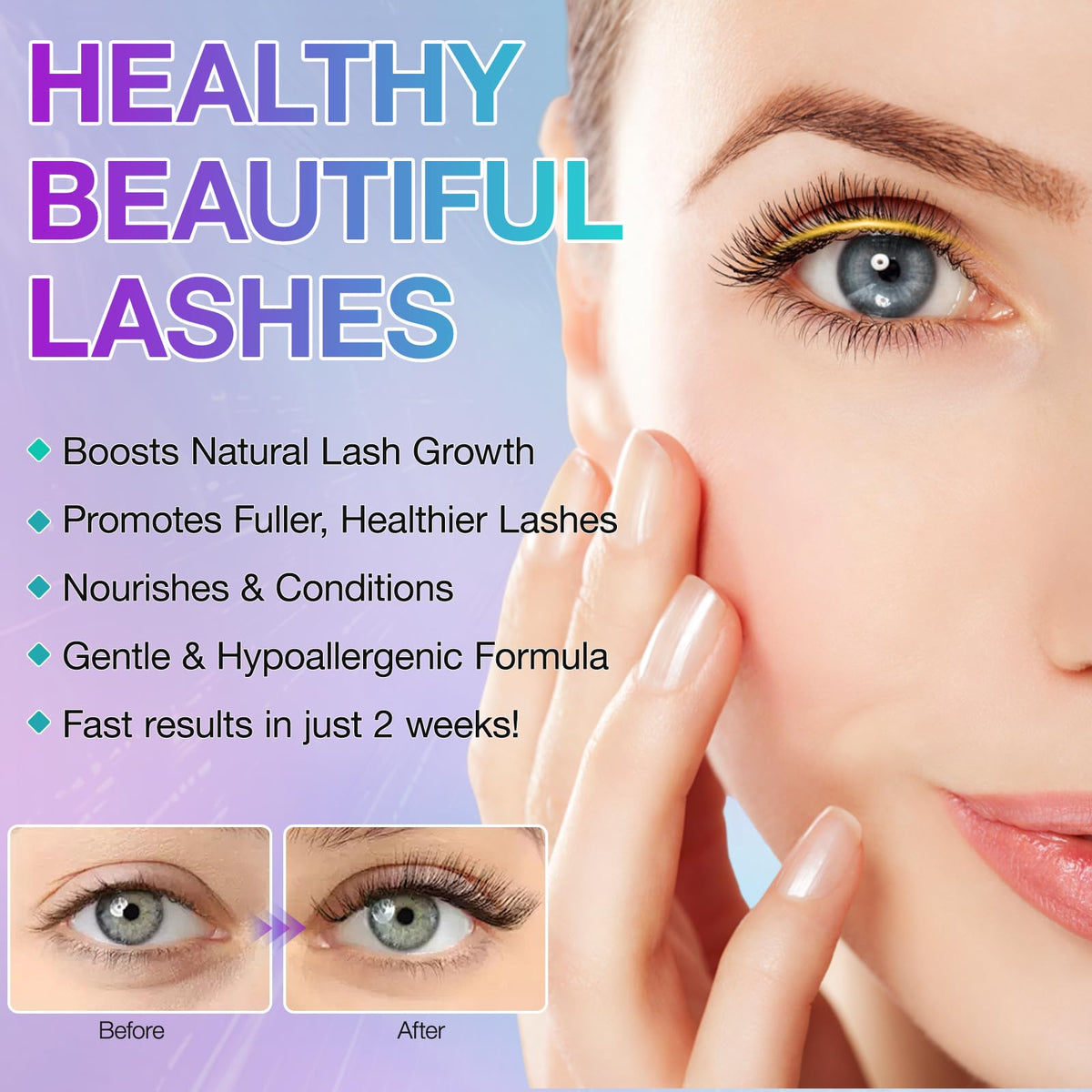 CLFJLXYX Eyelash Growth Serum for Lash-5ml,Lash Serum for Longer,Longer Eyelashes and Eyebrows,Eyelash Growth Serum-Natural & Safe Ingredients,Thicker Healthier Lashes