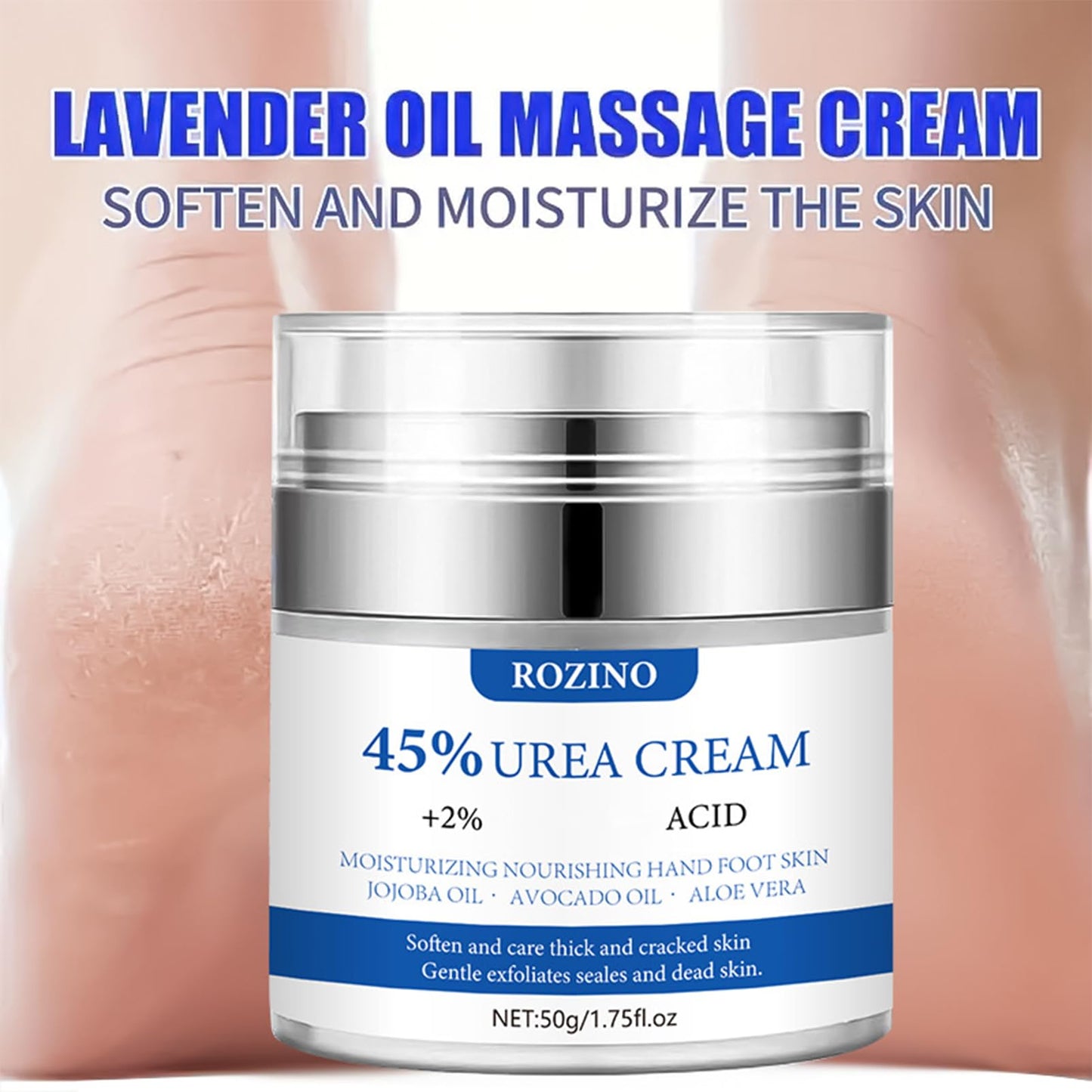 Urea Cream, 45% Urea Foot Cream, Foot Cream for Cracked Heels and Dry Skin Athletes Foot Cream Cracked Heel Repair Cream Cracked Heel Repair Cream for Feet and Hand