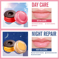 QUIWEN Honeybalm Lip Balm, Lip Mask Lip Sleeping Mask, 2 Pcs Honey+Strawberry Bee Balm, Moisturizing Skincare lip Mask for Day&Night Lip Care,Repair,Prevent Dry Crack,Lip Line Reducing